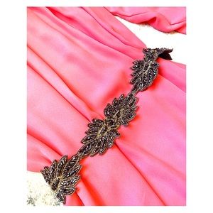 Anthropology silver beaded belt